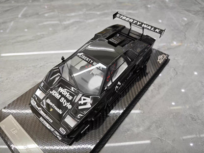 VIP 1/18 Lamborghini Countach LB Widebody Black Resin Model with Display Case