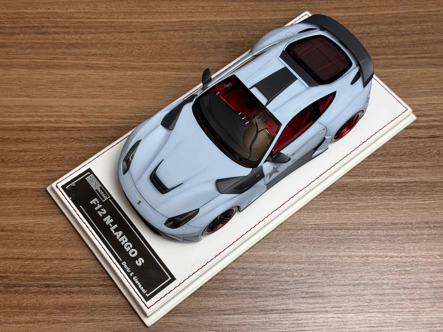 Davis & Giovanni 1/18 Ferrari F12 N-LARGO S Matte Grey, Red Interior — Limited 20