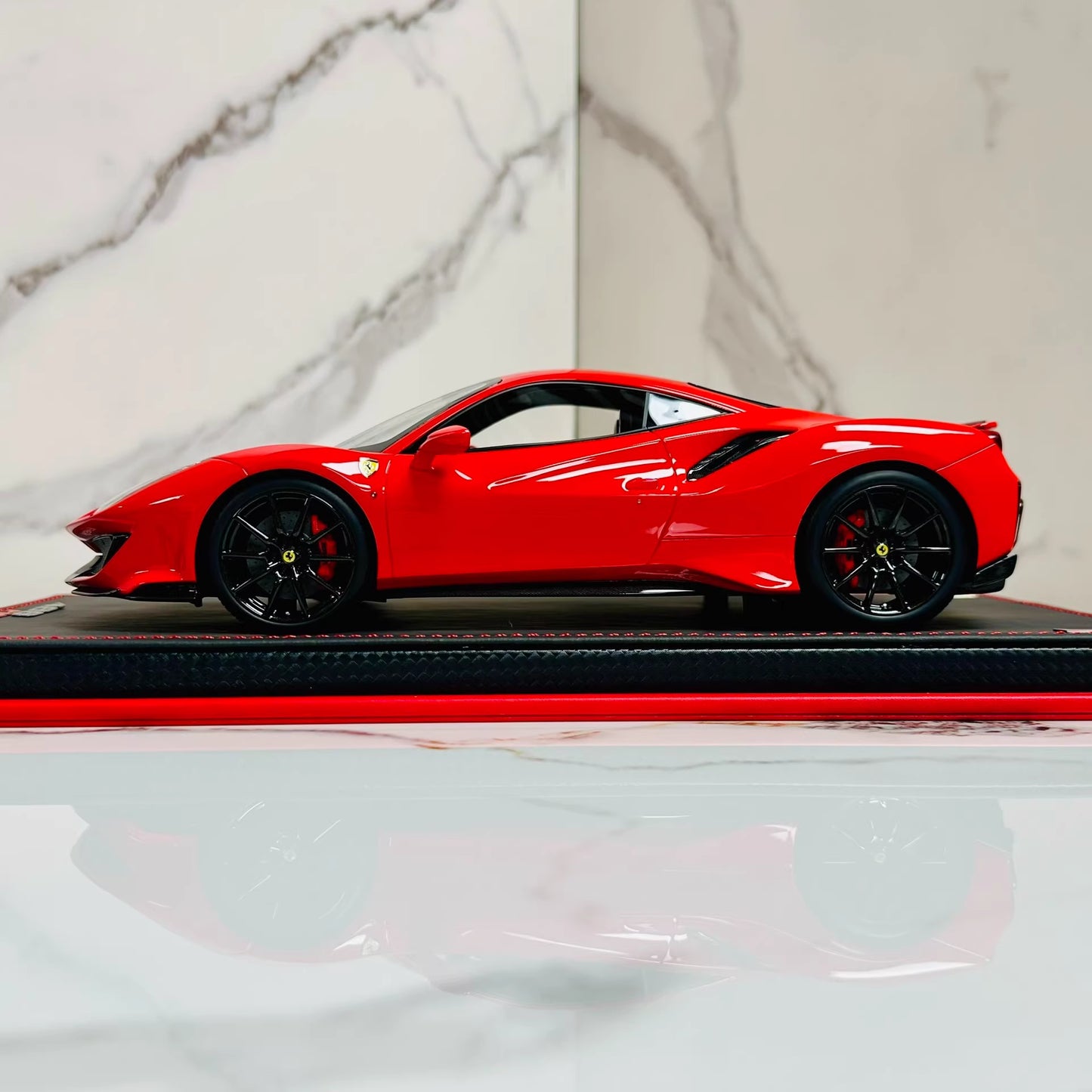 MR Collection 1/18 Ferrari 488 Pista Rosso Corsa Red Resin w/ Acrylic Case