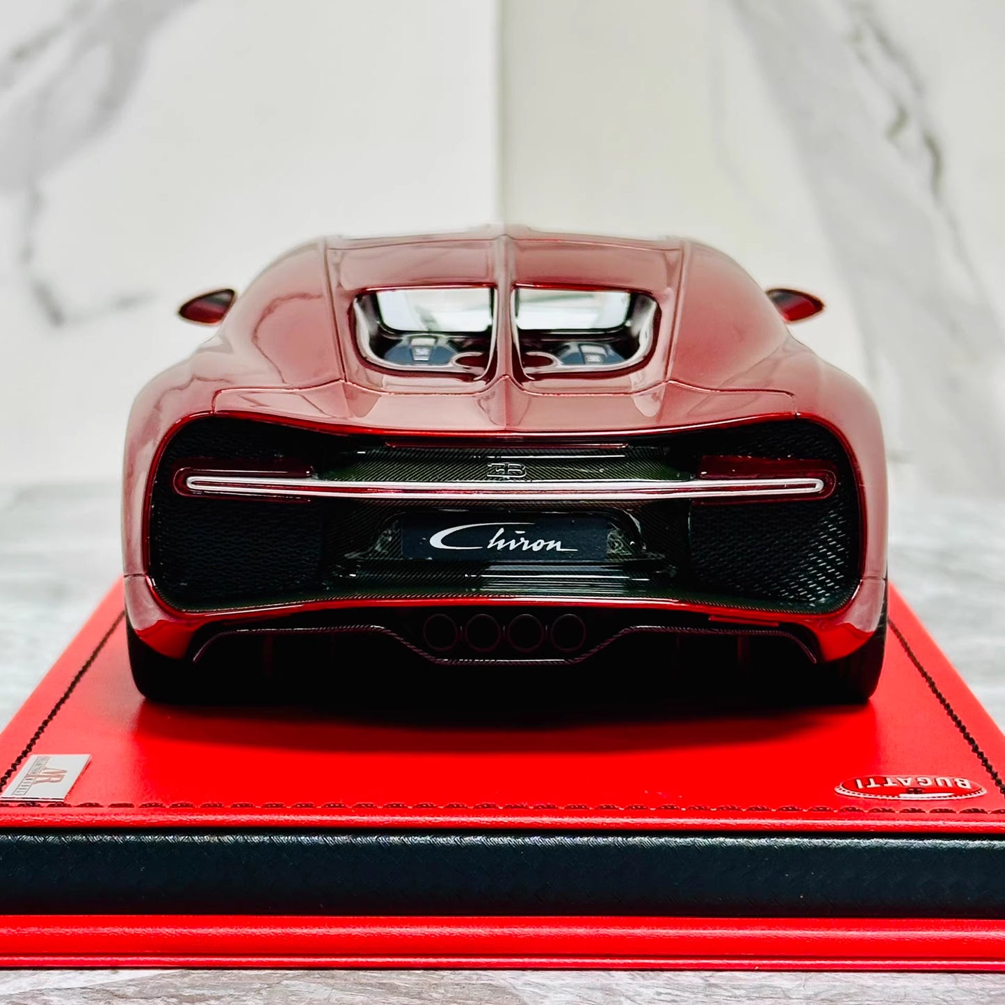 MR Collection 1/18 Bugatti Chiron Super Sport Metallic Red Resin Model Gold Wheels LE 5