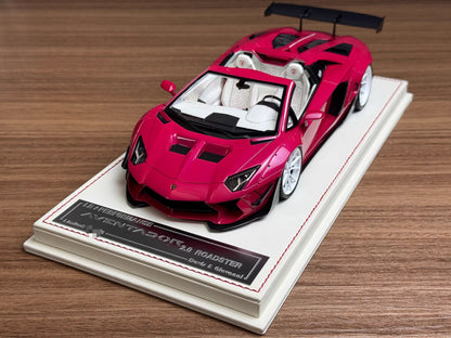 Davis & Giovanni 1/18 Lamborghini LBWK Aventador 2.0 Roadster Pink, White Wheels — Limited 20
