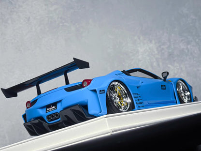 Davis & Giovanni 1/18 Ferrari 458 GT Liberty Walk Sky Blue Resin Model Limited 10