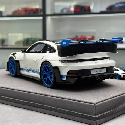 TP 1:18 + 1:64 Porsche 911 GT3 RS (992) Sonderwunsch Set · White/Carbon Grey/Blue