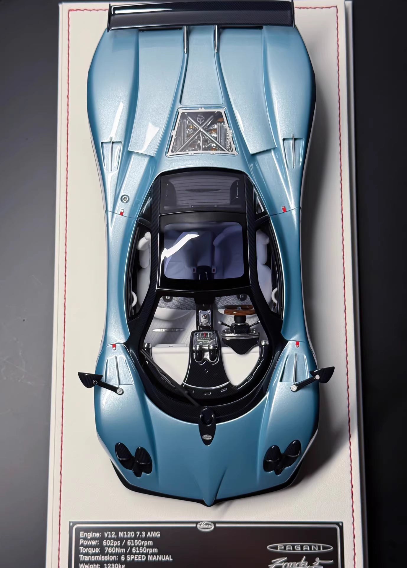 Davis & Giovanni 1/18 Pagani Zonda F Ice Blue Resin Model Limited 8