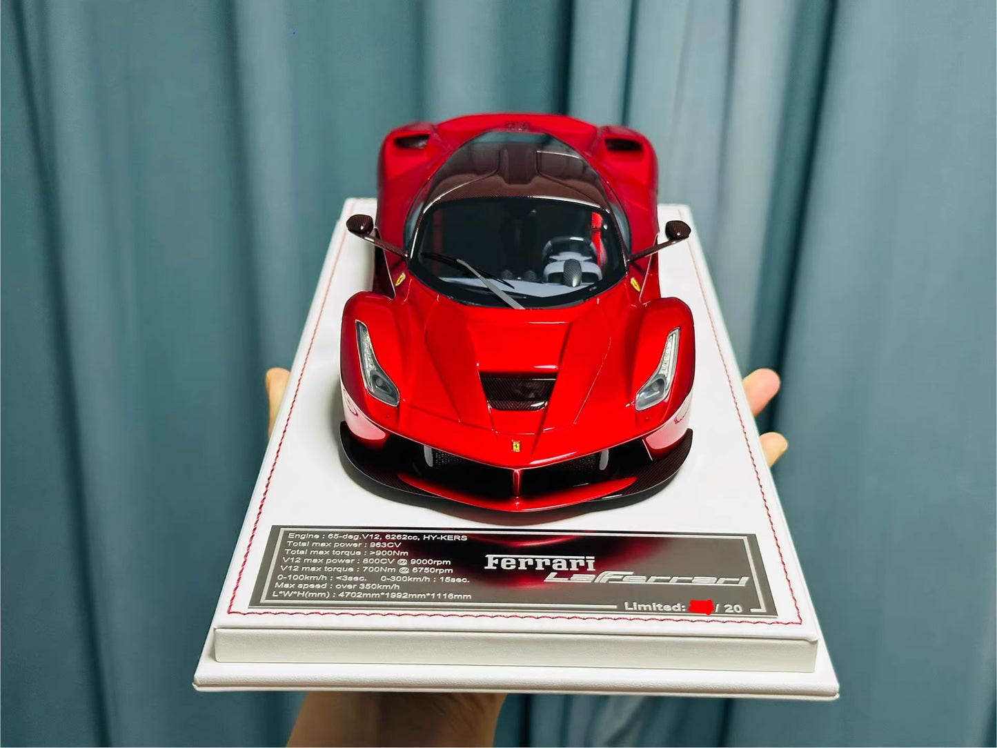 Davis & Giovanni 1/18 Ferrari LaFerrari Rosso Red Carbon Roof Gunmetal Wheels Limited 20 pcs