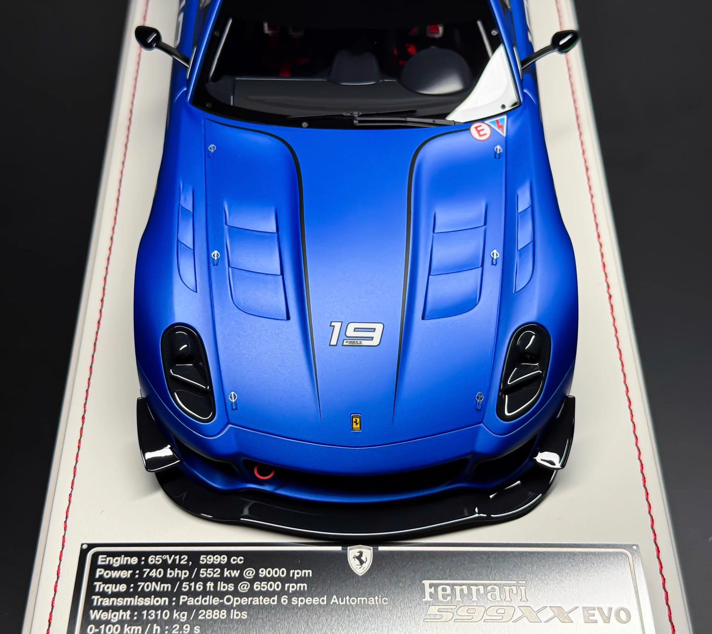 Davis & Giovanni 1/18 Ferrari 599XX Evo #19 Matte Silver Blue Resin Model Limited 10
