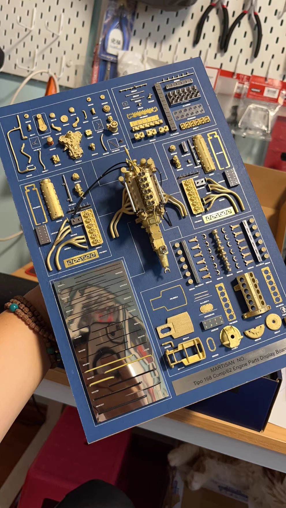 MARTISAN 1/18 Ferrari 250 GTO V12 Engine Brass Parts Display Board | Air Shipping from China