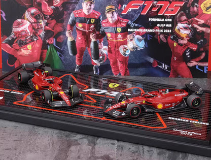 BBR 1/43 Ferrari F1-75 Bahrain GP 2022 Leclerc & Sainz 1–2 Set EMP75EX (Ltd 75)