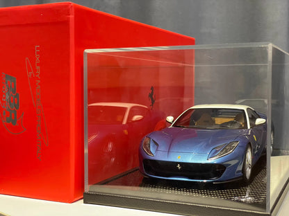 BBR 1/18 Ferrari 812 Superfast · Metallic Blue with White Roof