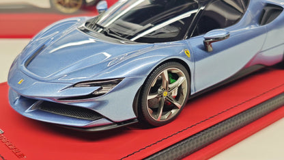 MR 1/18 Ferrari SF90 Stradale Resin Model – Atelier & Tailor Made Ice Blue (One-Off 01/01)