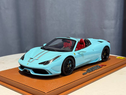 BBR 1/18 Ferrari 458 Speciale A · Light Blue