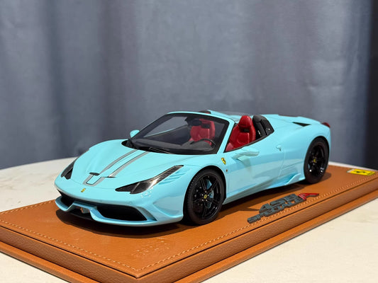 BBR 1/18 Ferrari 458 Speciale A · Light Blue