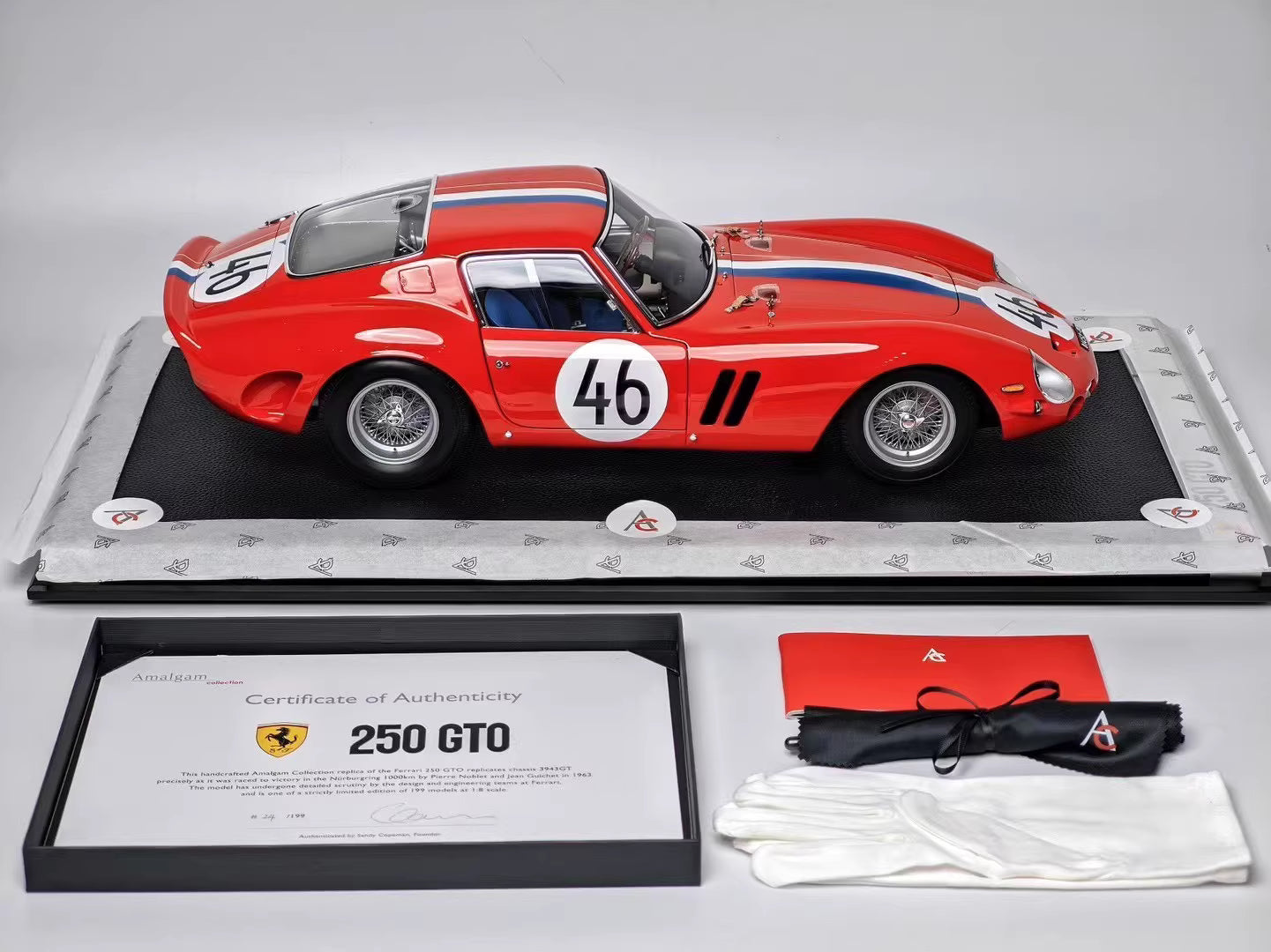 Amalgam 1/8 Ferrari 250 GTO #3943GT – Nürburgring 1000KM 1963 Model | Air Shipping from China