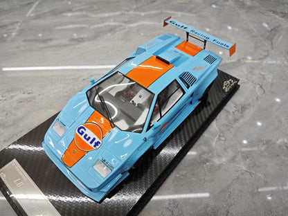 VIP 1/18 Lamborghini Countach LB Widebody Gulf Livery Resin Model with Display Case