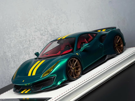 Davis & Giovanni 1/18 Ferrari 488 Pista Emerald Green Resin Model Limited 40