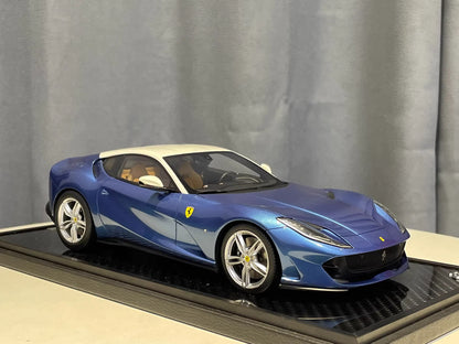 BBR 1/18 Ferrari 812 Superfast · Metallic Blue with White Roof