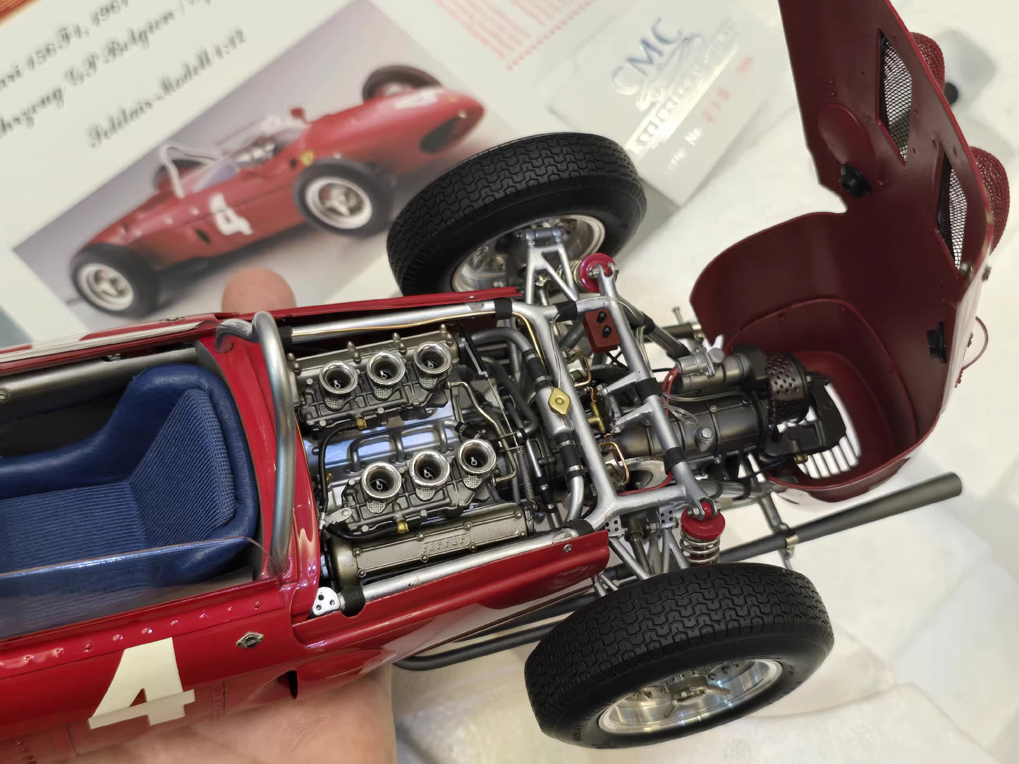 CMC 1/12 Ferrari Dino 156 F1 “Sharknose” 1961 Belgian GP Winner – Phil Hill Edition | Limited to 500 pcs | Air Shipping from China