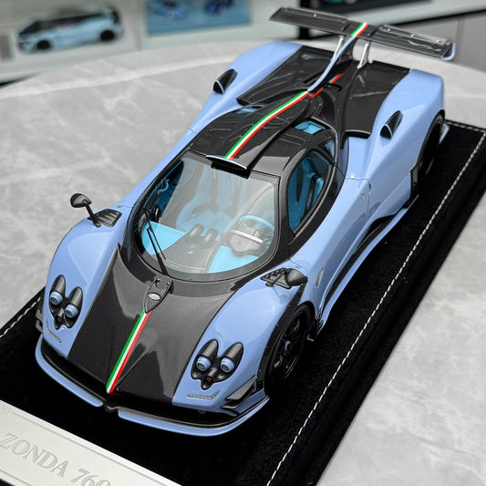 HH 1:18 Pagani Zonda 760 (Zonda Specials) Hardtop Resin Model · Baby Blue/Carbon Tricolore