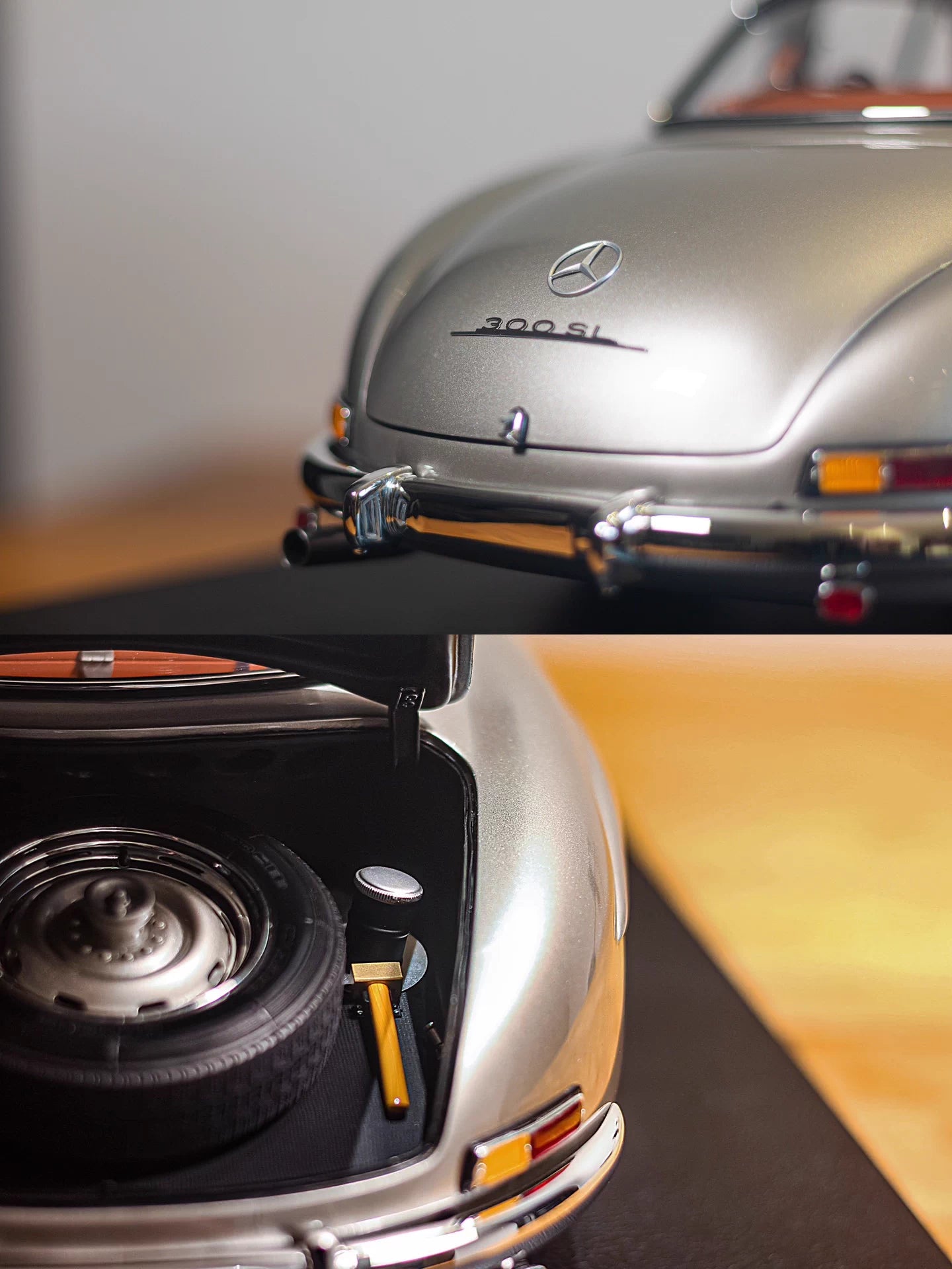 Amalgam 1/8 Mercedes-Benz 300SL – Silver Gullwing Coupe Model | Air Shipping from China