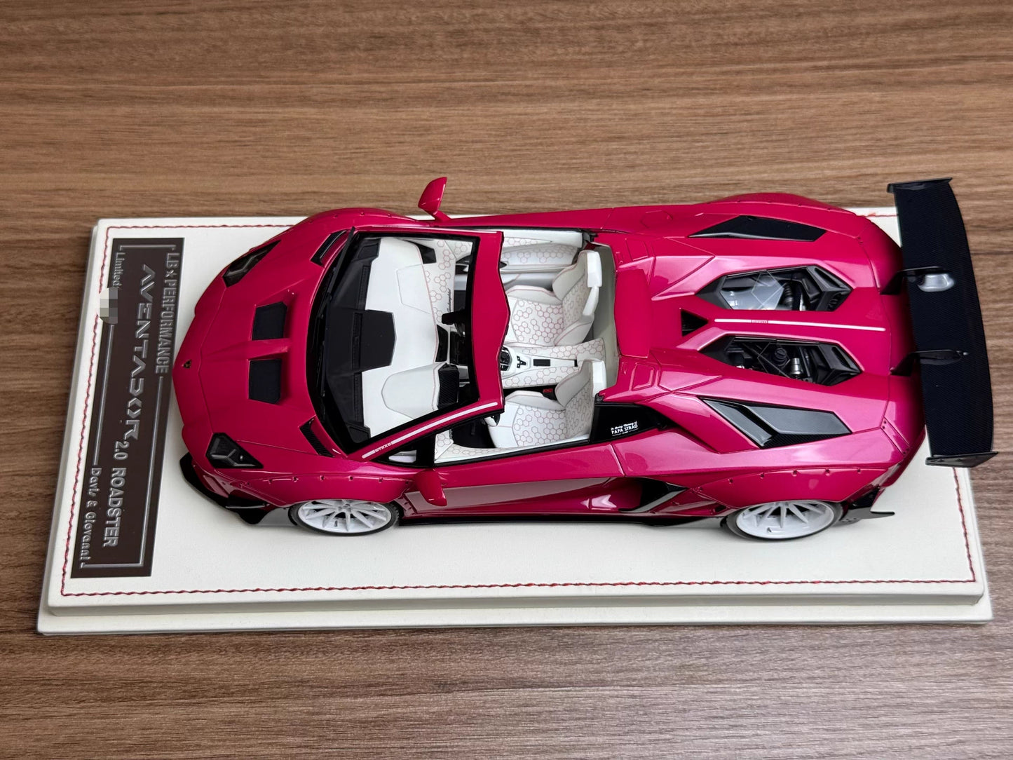 Davis & Giovanni 1/18 Lamborghini LBWK Aventador 2.0 Roadster Pink, White Wheels — Limited 20