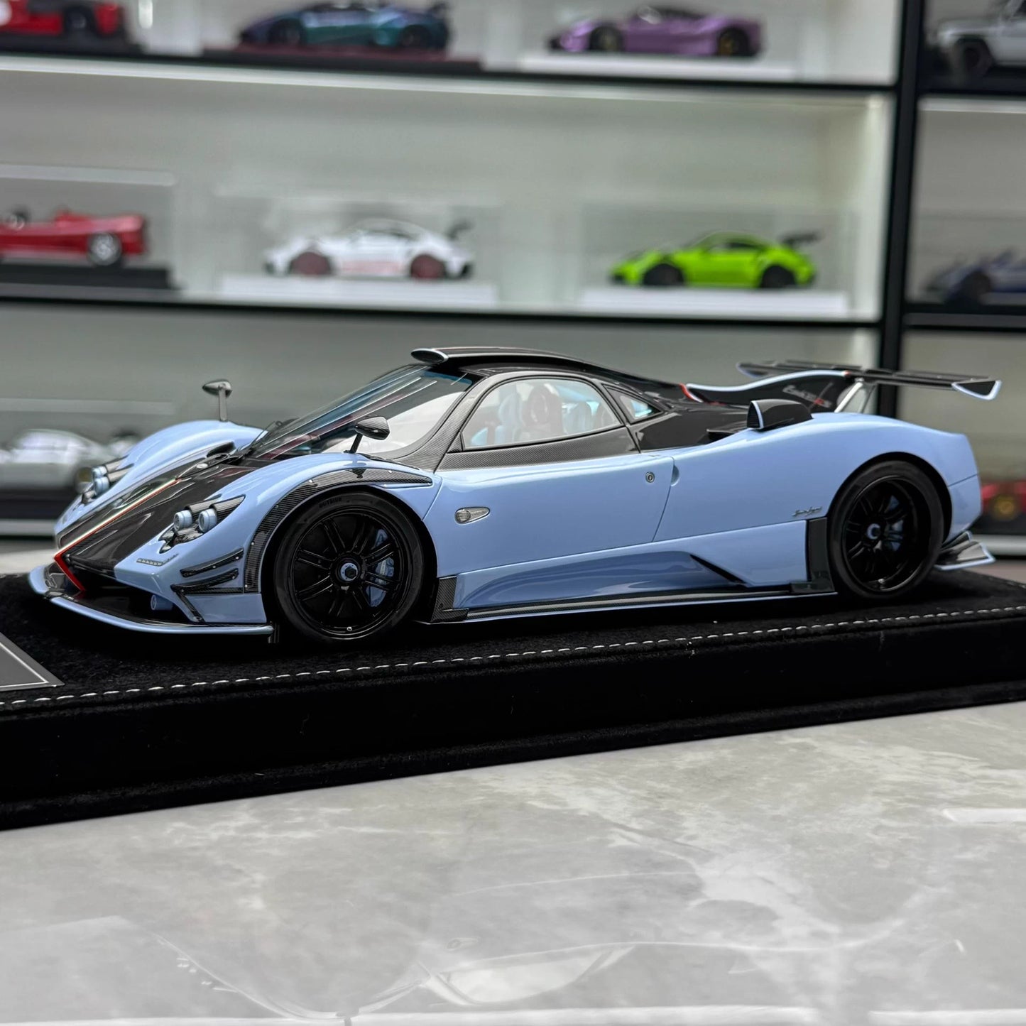 HH 1:18 Pagani Zonda 760 (Zonda Specials) Hardtop Resin Model · Baby Blue/Carbon Tricolore