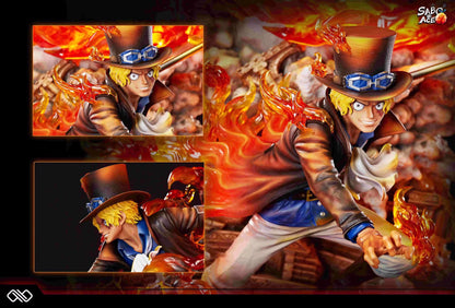 Tsume One Piece 1/6 Luffy Ace Sabo Flame Brothers Premium Resin Statue