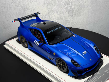 Davis & Giovanni 1/18 Ferrari 599XX Evo #19 Matte Silver Blue Resin Model Limited 10