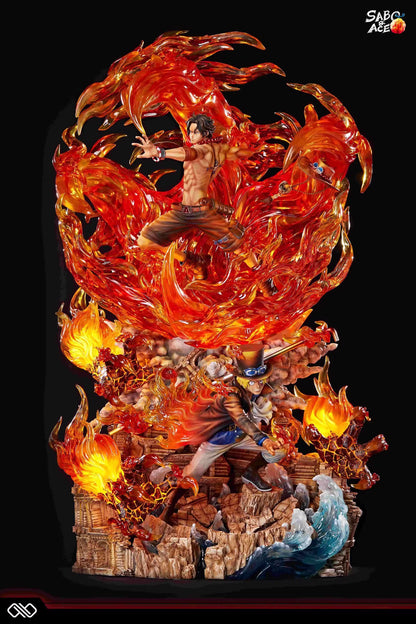 Tsume One Piece 1/6 Luffy Ace Sabo Flame Brothers Premium Resin Statue