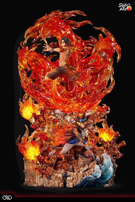 One Piece 1/6 Luffy Ace Sabo Flame Brothers Premium Resin Statue – All Duties Included