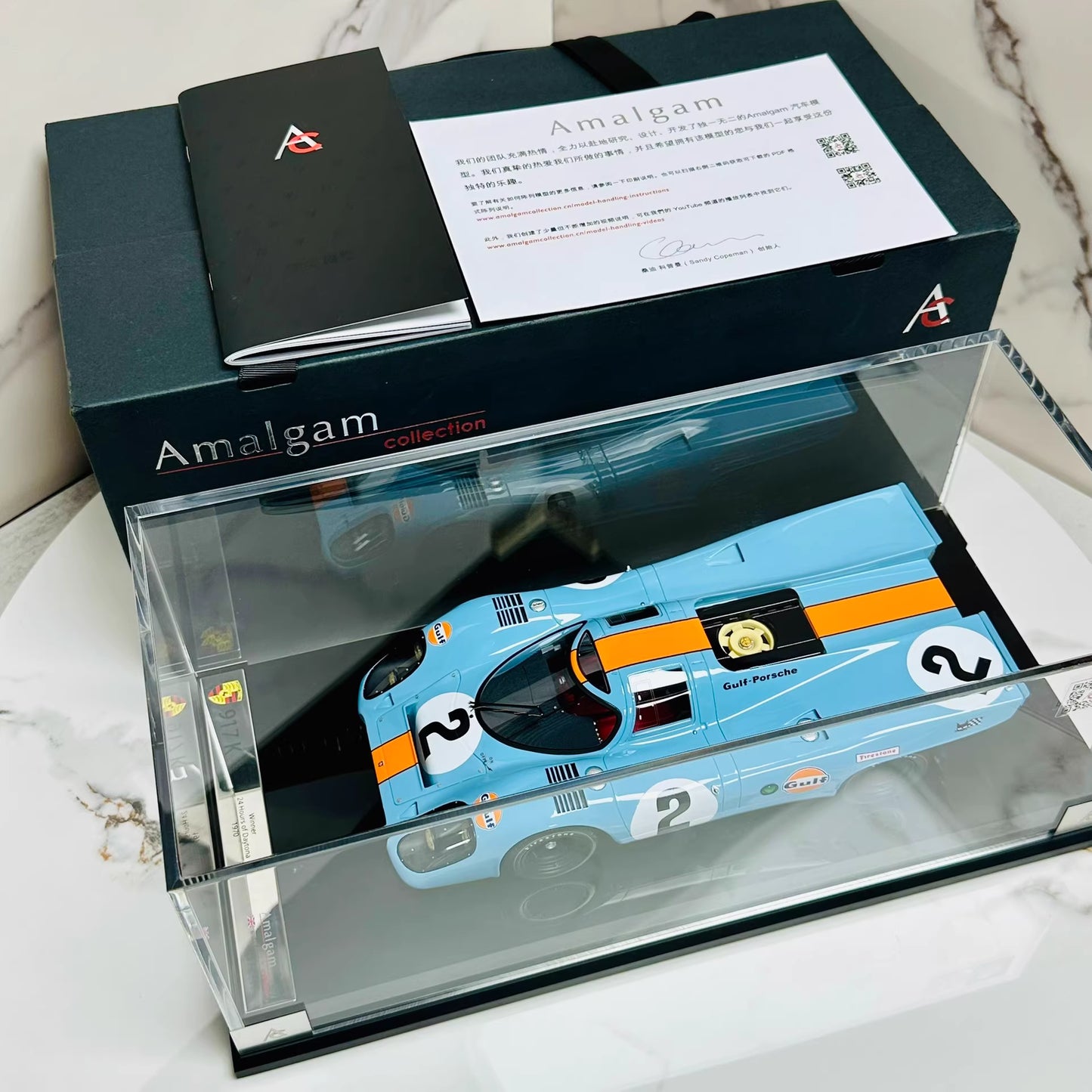 Amalgam 1/18 Porsche 917K Gulf 1970 Daytona Winner #2 Resin Model