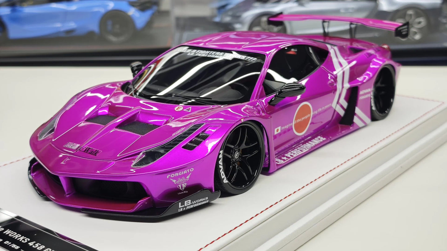 IVY 1/18 Ferrari 458 LBWK 458GT Resin Model – Battle Purple (Limited 66)