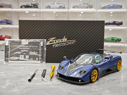 Almost Real 1/18 Pagani Zonda Tricolore Blue Carbon Diecast Model