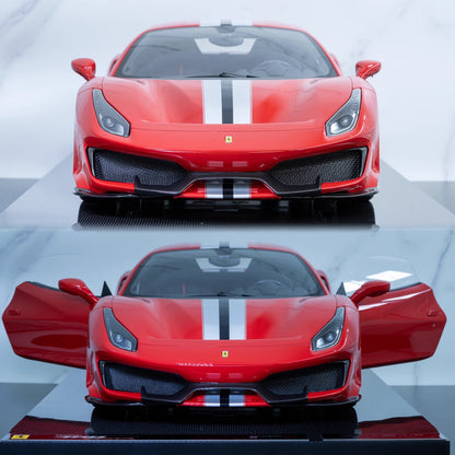 Amalgam 1/8 Ferrari 488 Pista Spider – Standard Red with Silver Stripe | Air Shipping from China
