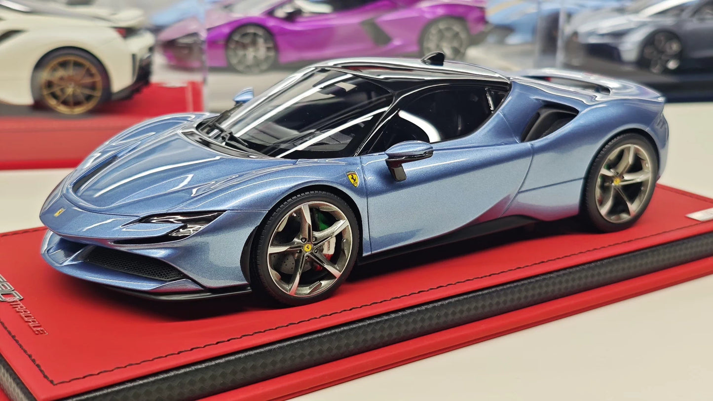 MR 1/18 Ferrari SF90 Stradale Resin Model – Atelier & Tailor Made Ice Blue (One-Off 01/01)