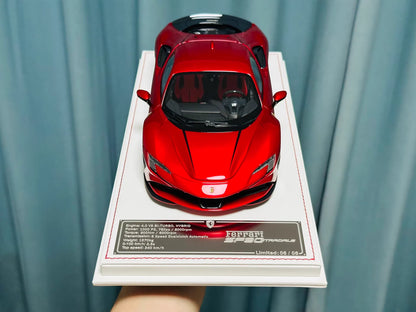 Davis & Giovanni 1/18 Ferrari SF90 Stradale Candy Red No.6/6 Carbon Wheels