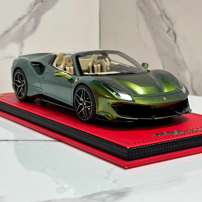 MR Collection 1/18 Ferrari 488 Pista Spider Chameleon Green Limited 01/03 Resin