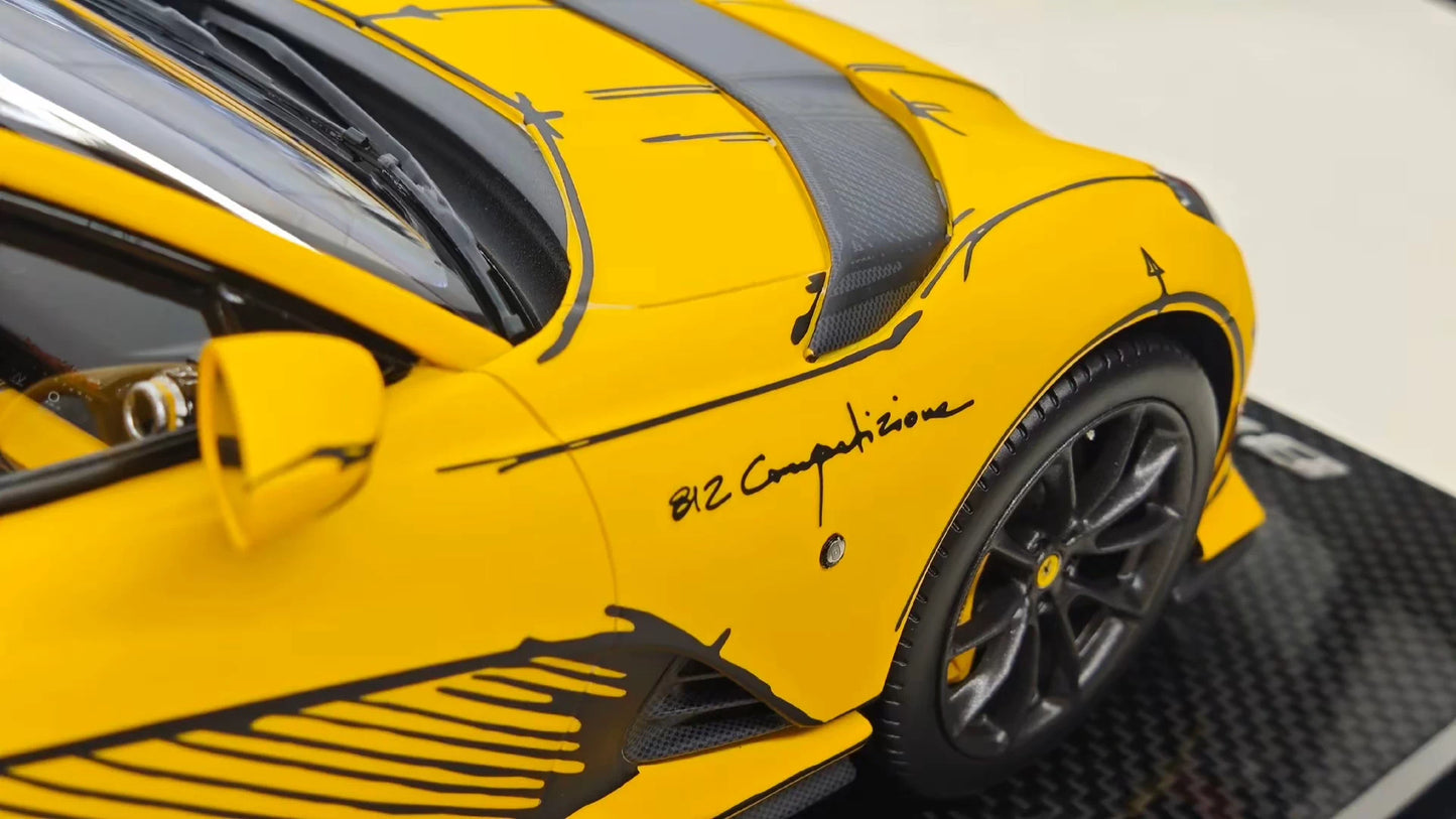 MR 1/18 Ferrari 812 Competizione Resin Model – Yellow Sketch “Art Car” (Limited 99) FE033SE