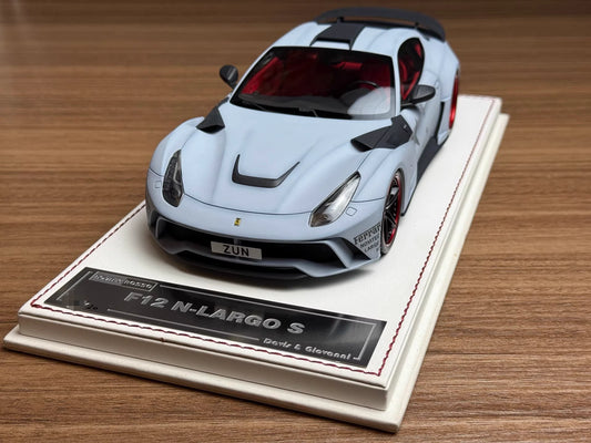 Davis & Giovanni 1/18 Ferrari F12 N-LARGO S Matte Grey, Red Interior — Limited 20