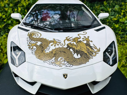 MR Collection Models 1/18 Lamborghini Aventador LP700-4 “Dragon Edition” White Resin Model
