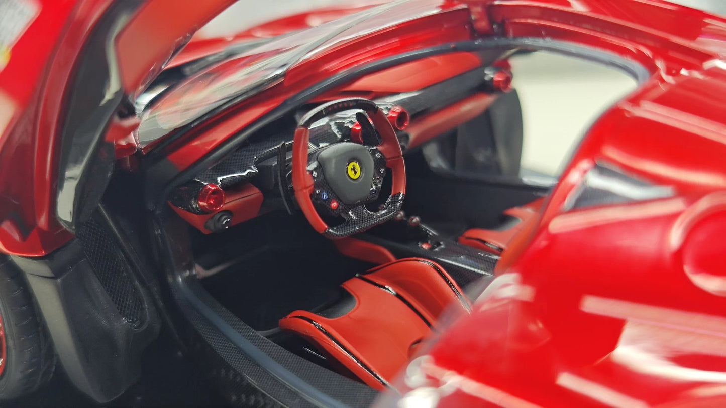 BBR 1/18 Ferrari LaFerrari Diecast Model – Rosso Fuoco MET Full-Opening (Limited 333) BBR1822H8DIE