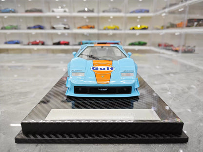 VIP 1/18 Lamborghini Countach LB Widebody Gulf Livery Resin Model with Display Case