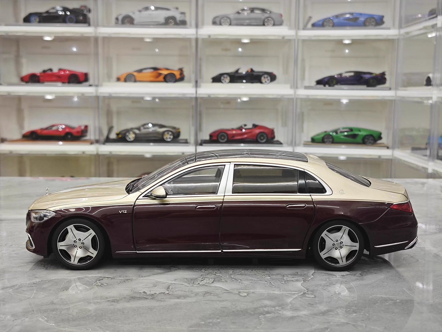 Almost Real 1/18 Mercedes-Maybach S680 Two-Tone Kalahari Gold Diecast Model