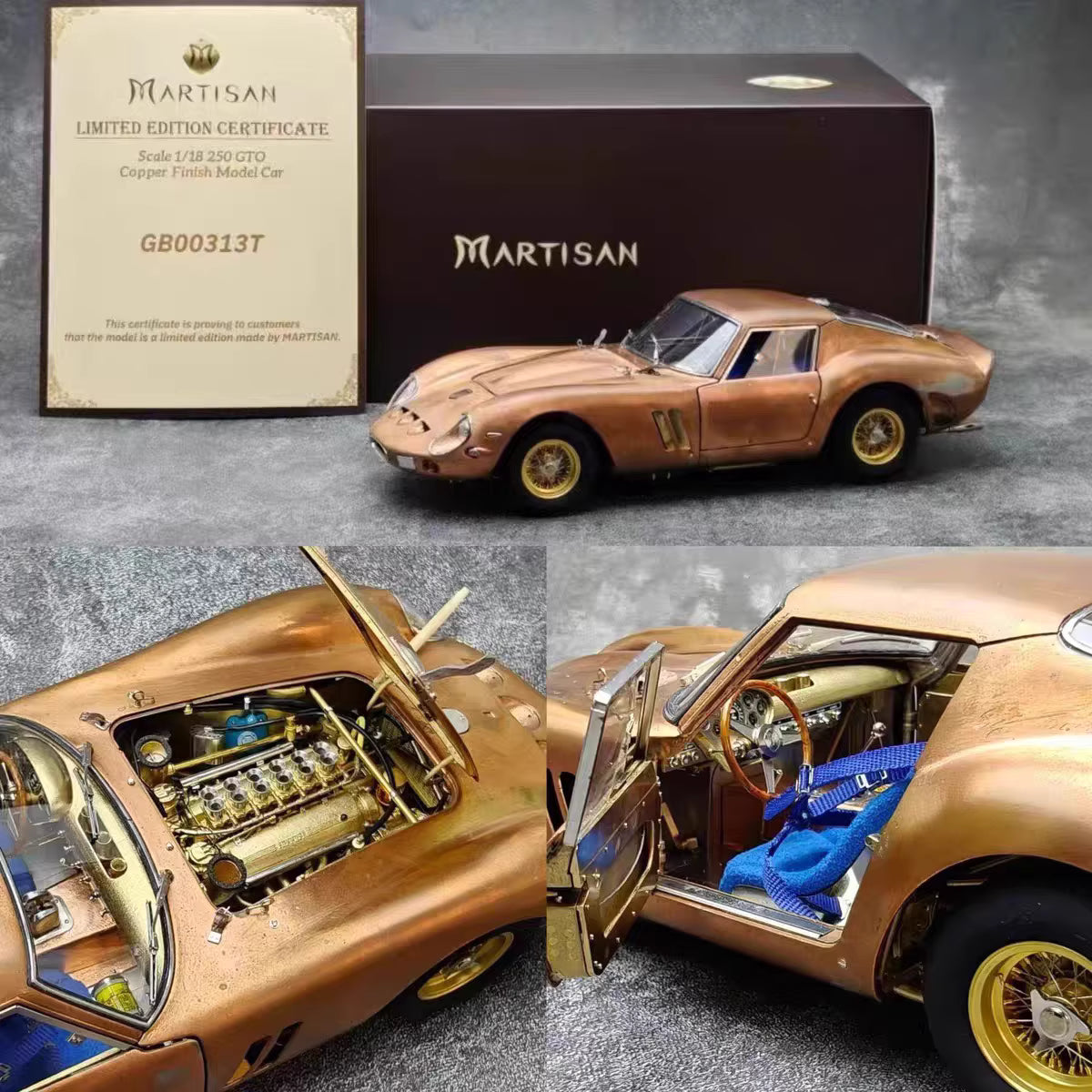 MARTISAN 1/18 Ferrari 250 GTO – Limited Edition Full Brass Model | Air Shipping from China
