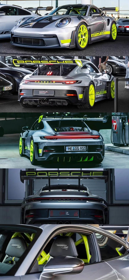 Davis & Giovanni 1/18 Porsche 911 GT3 RS 992.1 GT Silver Acid Green Wheels