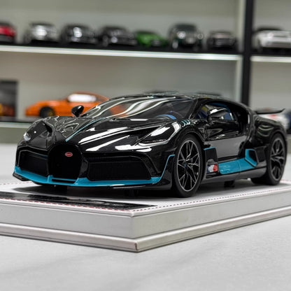 FC Model 1/18 Bugatti Chiron Divo Full Carbon Blue Accent Resin Model