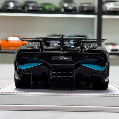 FC Model 1/18 Bugatti Chiron Divo Full Carbon Blue Accent Resin Model