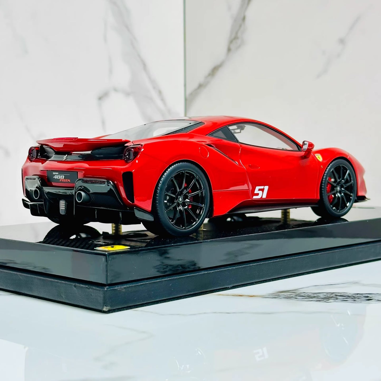 MR Collection 1/18 Ferrari 488 Pista One-Off Resin Model #51 Red Livery