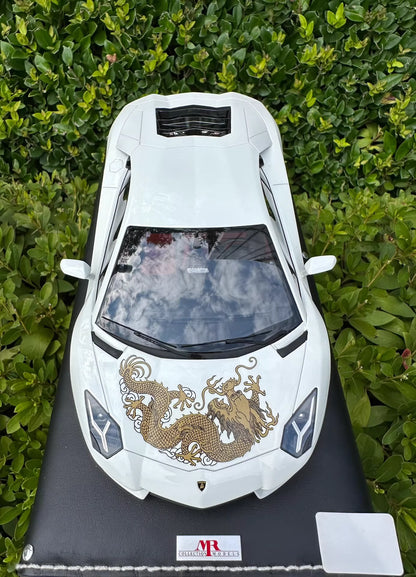 MR Collection Models 1/18 Lamborghini Aventador LP700-4 “Dragon Edition” White Resin Model