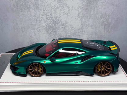 Davis & Giovanni 1/18 Ferrari 488 Pista Emerald Green Resin Model Limited 40