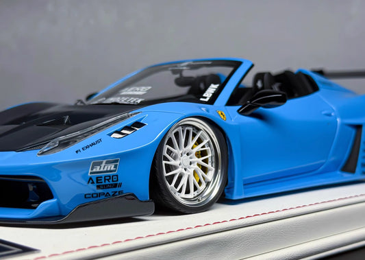 Davis & Giovanni 1/18 Ferrari 458 GT Liberty Walk Sky Blue Resin Model Limited 10